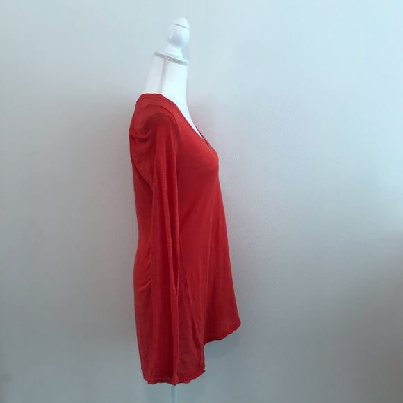 Free People We the Free Destructed Long Sleeve V-Neck Top Small - Picture 2 of 15